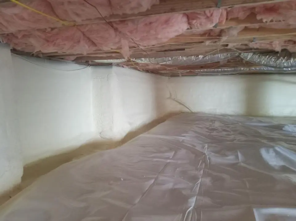 Crawl space encapsulation with closed-cell spray foam for Spray Foam Roofing in Waipio